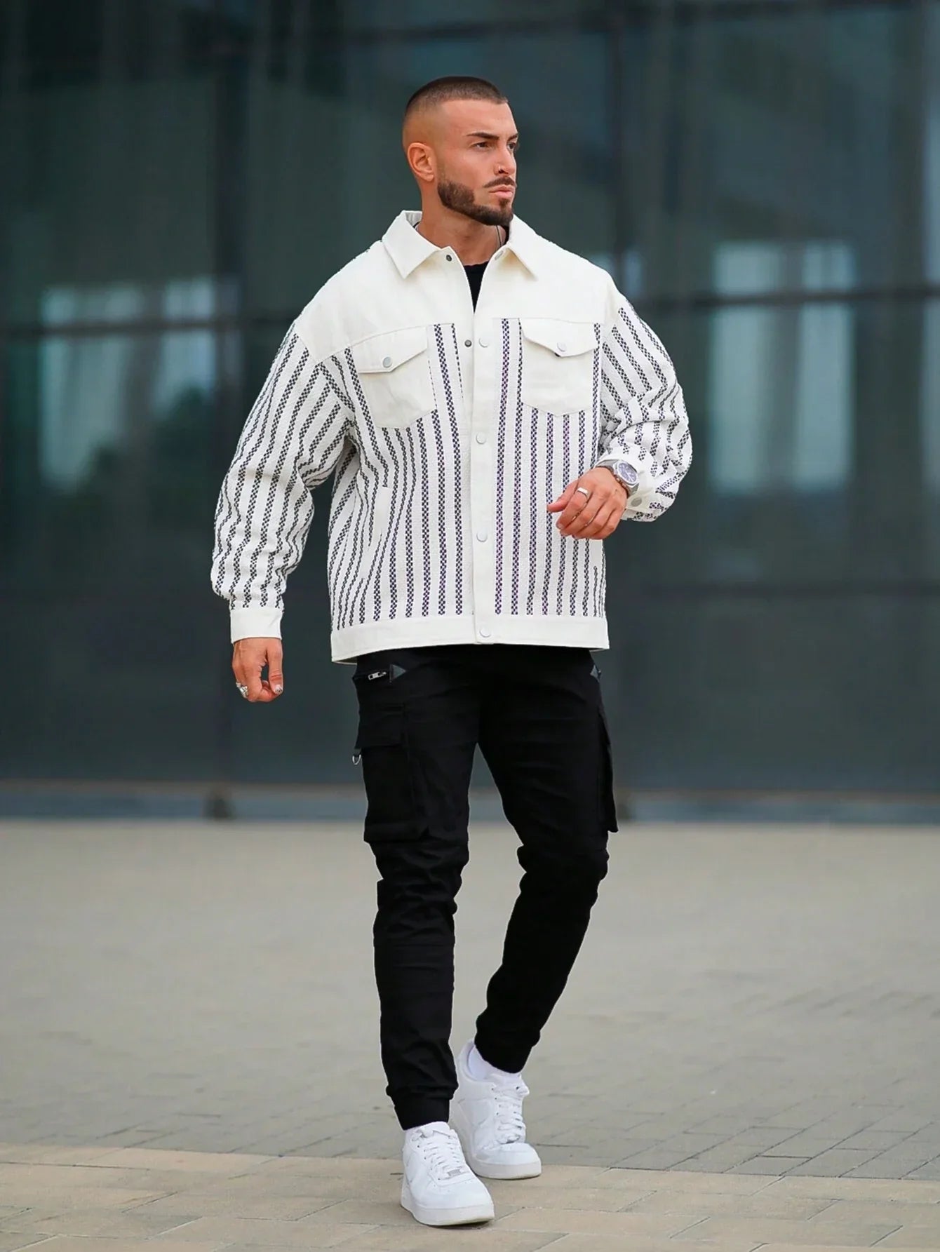 Reithirae | Herren Outdoor Jacke mit Karo- und Streifenmuster