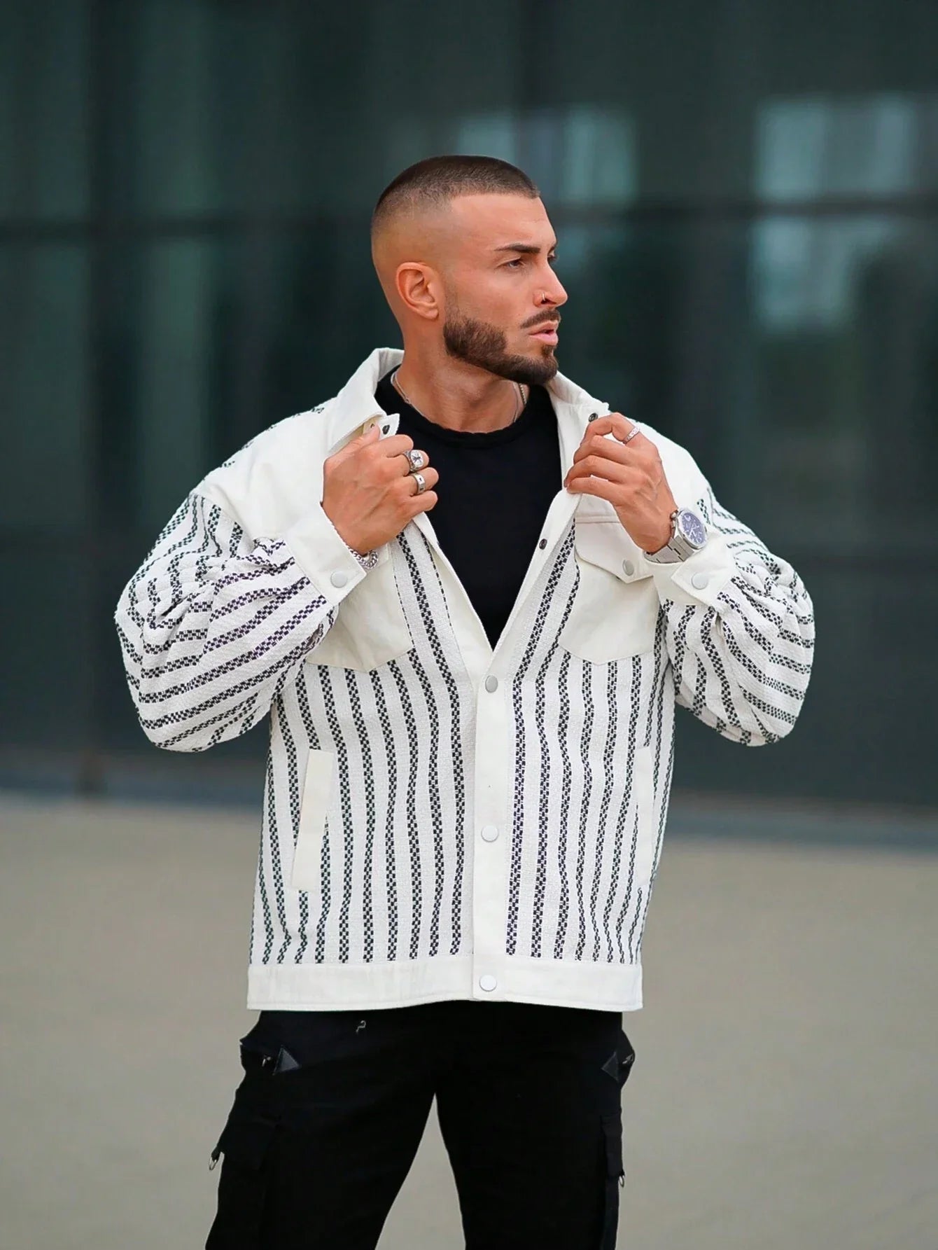 Reithirae | Herren Outdoor Jacke mit Karo- und Streifenmuster