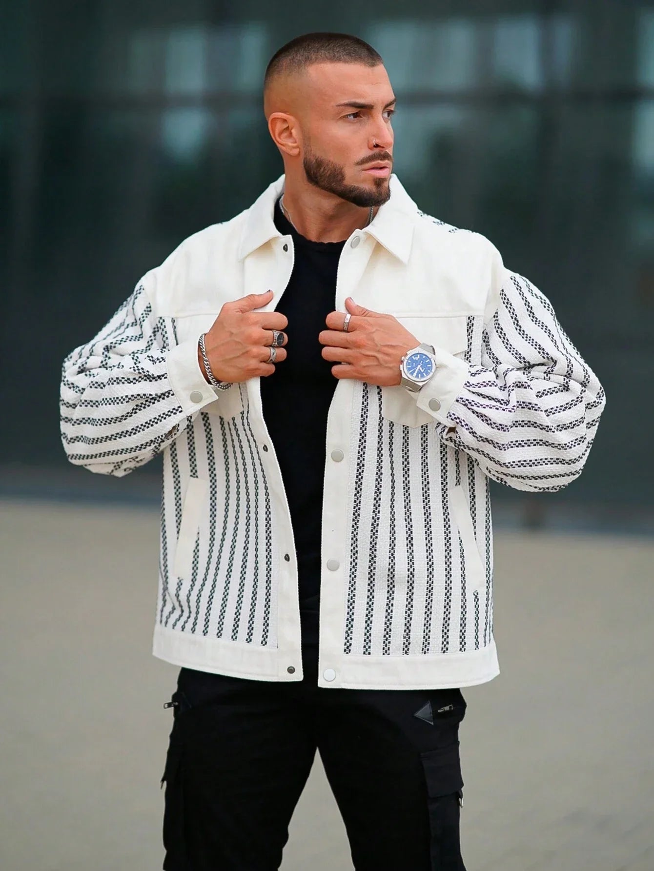Reithirae | Herren Outdoor Jacke mit Karo- und Streifenmuster