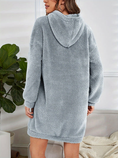 Leyoraeth | Flauschiges Kapuzenkleid für Damen