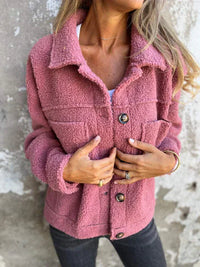 Dion | Kurze Jacke mit Revers – Rosa