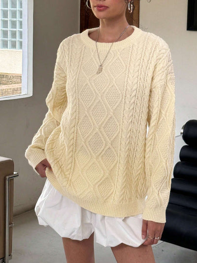 Olisyneia | Damen Lockerer Pullover mit Rundhalsausschnitt