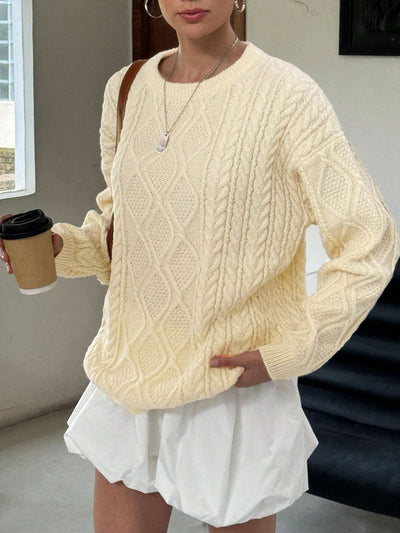 Olisyneia | Damen Lockerer Pullover mit Rundhalsausschnitt
