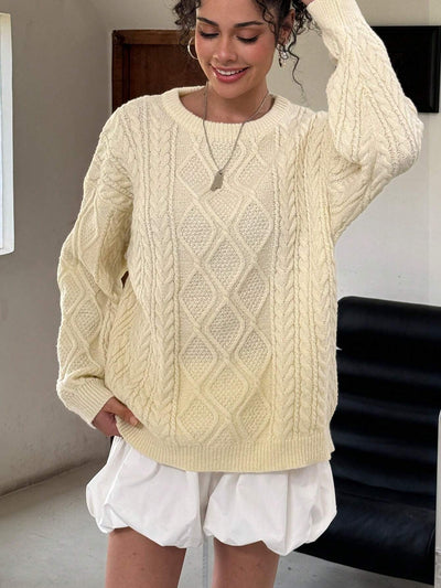 Olisyneia | Damen Lockerer Pullover mit Rundhalsausschnitt