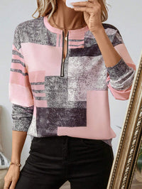 Tricia™ – Sweatshirt mit Grafikprint und Reißverschluss – Rosa