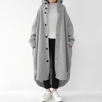 Cailyn - Bequemer langer Trenchcoat – Grau