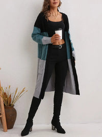 Asnetra | Strickjacke – Mittellanger Button-Up mit praktischer Tasche – Schwarz