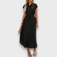Vivienne – Hemdblusenkleid mit stilvoller Lässigkeit – Schwarz