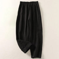Wilina - Leichte Leinenhose – Schwarz