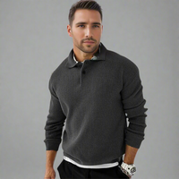 Poloshirt für Herren - Dünn gestricktes Kurzarm-Poloshirt für den Sommer – Dunkelgrau