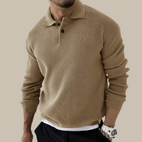 Poloshirt für Herren - Dünn gestricktes Kurzarm-Poloshirt für den Sommer – Khaki