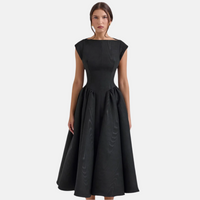 Sommerliches Abendkleid für Damen - Elegantes Premium Maxikleid für stilvolle Auftritte – Schwarz