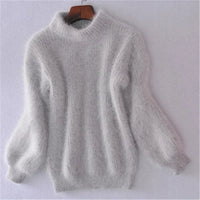 Kanita - Jahrgang-Strickpullover Aus Angora – Grau