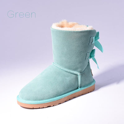Lela | Warme Schneestiefel mit Fell und Schleifen für Frauen