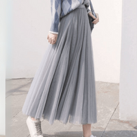Heidi-Mode | Damen Lange Rock – Grau