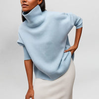 ELEONORA | PULLOVER MIT STEHKRAGEN – Blau