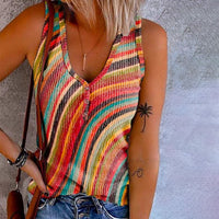 Julietta | Regenbogen gestreiftes ärmelloses Top – Mehrfarbig