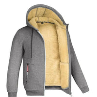 Heidi-Moden - Lässiger und Stilvoller Herbst Zip-Up Hoodie mit Fleece-Jacke für Männer – Grau