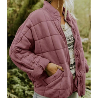 Damen Warme Reißverschluss Jacke – Rosa