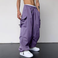 Kaleb - Aktuelle weite Cargohose – Lila