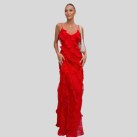 Freya | Flair Maxikleid – Rot