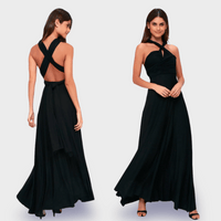 Noriswina | Sexy Multiway Boho Maxi-Kleid für besondere Anlässe – Schwarz