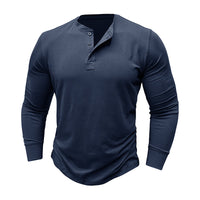 TILMAN - LANGÄRMLIGES TAILLIERTES T-SHIRT – Blau