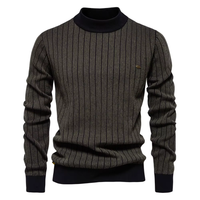 Logan – Streifenpullover für elegante Wintertage – Schokolade