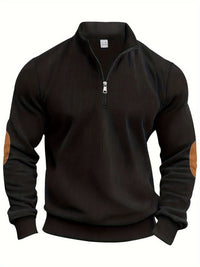 Breno™ - Eleganter Pullover mit halbem Reißverschluss (1+1 GRATIS) – Schwarz