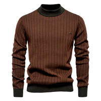 Logan – Streifenpullover für elegante Wintertage – Braun