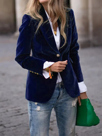 Blazer für Damen - Elegante Leinen-Sommerjacke – Blau