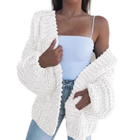 DICKES MOHAIR CARDIGAN | WEICH, WARM, STILVOLL – Weiß