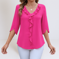 Maria™ | Lässige Bluse mit V-Ausschnitt – Rosa