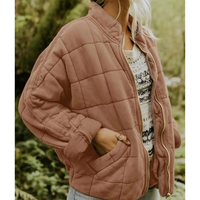 Damen Warme Reißverschluss Jacke – Braun