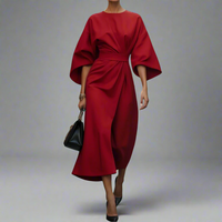 Venlind | Elegantes Kleid mit Gürtel – Rot