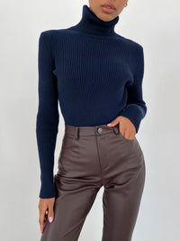Klassischer Rollkragenpullover für Damen | Lässig – Königsblau