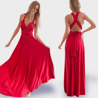Noriswina | Sexy Multiway Boho Maxi-Kleid für besondere Anlässe – Rot