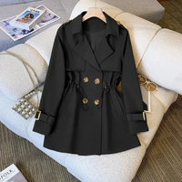 Taillierter Trenchcoat Mit Details Damen – Schwarz