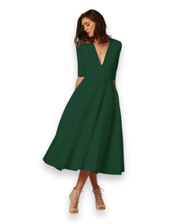 Damen Elegantes Festliches Kleid | Ärmellos Maxi – Grün