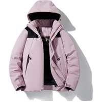 Skijacke mit Kapuze und Taschen | Winterjacke – Lila