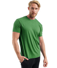 Herren Kurzarm Rundhals Einfach T-Shirt – Dunkelgrün