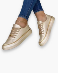 Damen Bequeme Sneakers | Unterstützendes Design – Gold