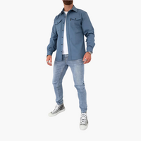 Thom | Hemdjacke mit Knopfleiste – Türkisblau