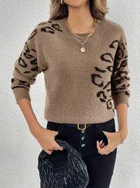 LEOPARDENMUSTER PULLOVER | MODISCHER, BEQUEMER, ELEGANT – Karamell