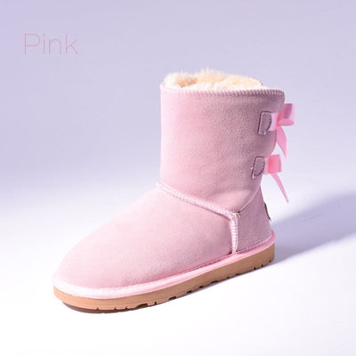 Lela | Warme Schneestiefel mit Fell und Schleifen für Frauen