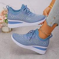 Elena | Funkelnde Damen-Sneakers modern & cozy – Blau