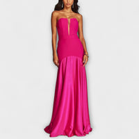 Vada - Off-Shoulder V-Neck Maxi Dress – Rosa