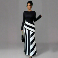 Miralda | Stilvolles Maxikleid für warme Tage – Schwarz und Weiß