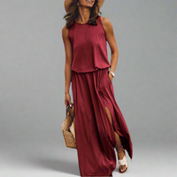Zobelle | Elegantes farbenfrohes Kleid aus Premium-Qualität – Weinrot