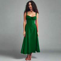 Josina | Premium Waist Dress im Bustier-Design – Grün